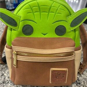 Green and Brown Funko Pop Mandalorian Baby Yoda Backpack